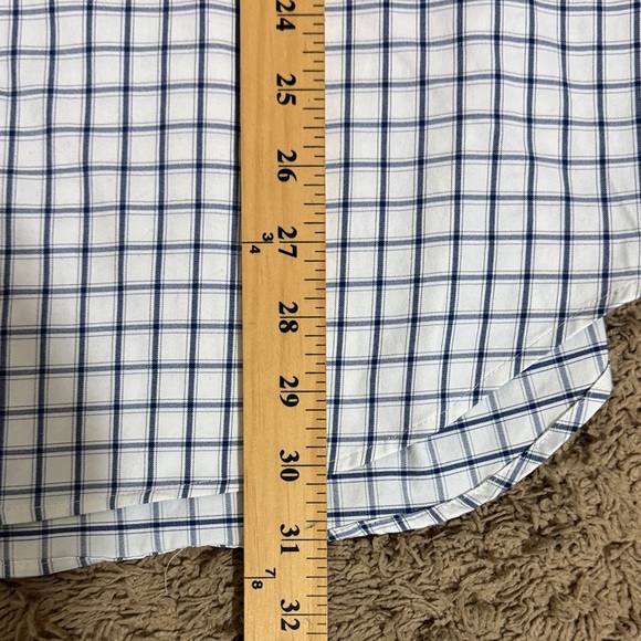 Bonobos Slim Fit Tall White and Blue Check Long Sleeve Button Down Shirt Size L - Picture 7 of 9